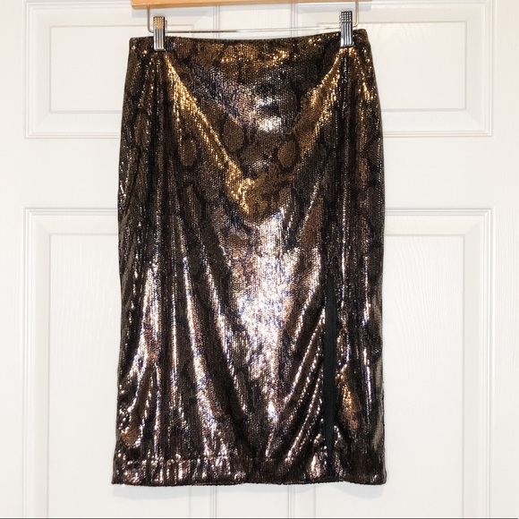 Python Sequin Skirt w/Slit | Medium | NWT - Picture 5 of 9